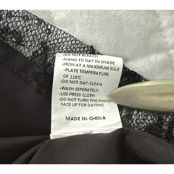 S DEER CONCEPT Top Womens Medium Black Sequin Lace Babydoll Tank Fairy Grunge - Picture 8 of 10